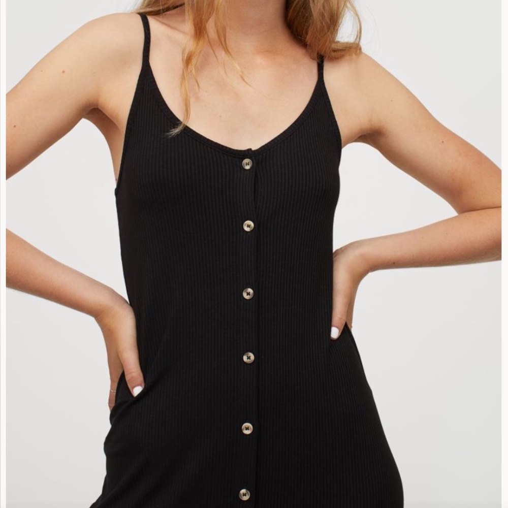 H&M Button-front ribbed dress